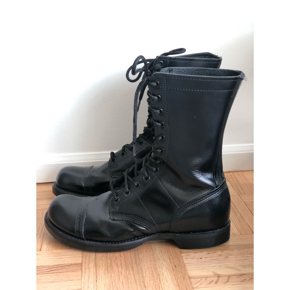 Leather combat boots
